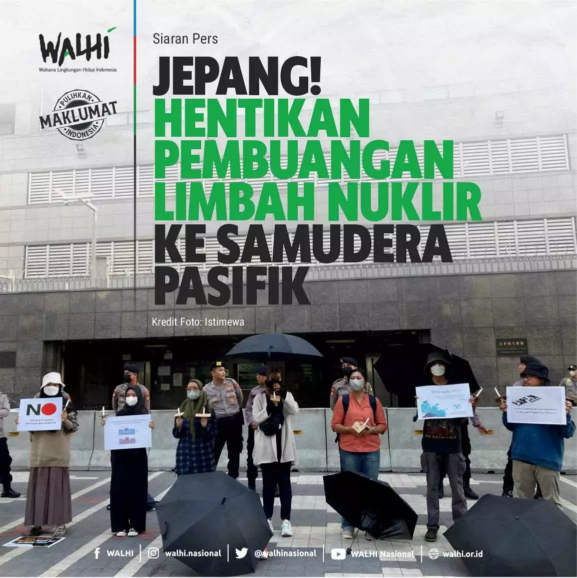 Walhi Desak Jepang Hentikan Pembuangan Limbah Nuklir Di Samudera