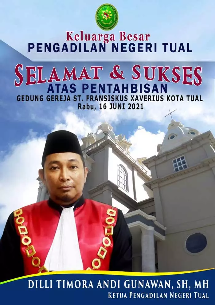 Iklan ucapan ketua pengadilan negeri tual andi gunawan