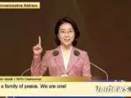 Ketua iwpg hyun sook yoon hyun memberikan pidato peringatannya